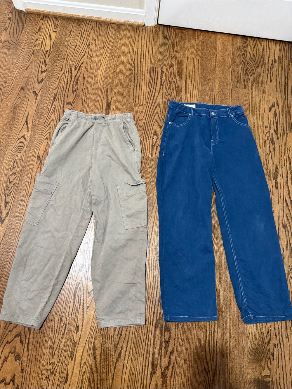 Zara Kids Cargo Pants Duo - Blue and Khaki boys 13-14